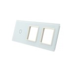 Trijų vietų LIVOLO stiklo panelė 701GG-61 (1+2xRėmelis) Balta