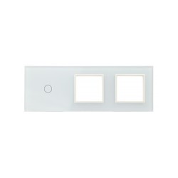 Trijų vietų LIVOLO stiklo panelė 701GG-61 (1+2xRėmelis) Balta
