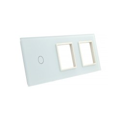 Trijų vietų LIVOLO stiklo panelė 701GG-61 (1+2xRėmelis) Balta