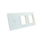 Trijų vietų LIVOLO stiklo panelė 701GG-61 (1+2xRėmelis) Balta
