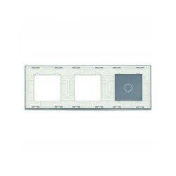 Trijų vietų LIVOLO stiklo panelė 701GG-61 (1+2xRėmelis) Balta