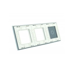 Trijų vietų LIVOLO stiklo panelė 701GG-61 (1+2xRėmelis) Balta