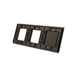 Trijų vietų LIVOLO stiklo panelė 701GG-62 (1+2xRėmelis) Juoda