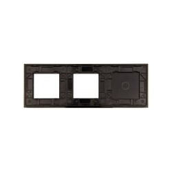 Trijų vietų LIVOLO stiklo panelė 701GG-62 (1+2xRėmelis) Juoda