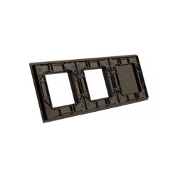 Trijų vietų LIVOLO stiklo panelė 701GG-62 (1+2xRėmelis) Juoda