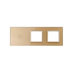 Trijų vietų LIVOLO stiklo panelė 701GG-63 (1+2xRėmelis) Aukso