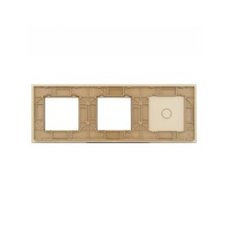 Trijų vietų LIVOLO stiklo panelė 701GG-63 (1+2xRėmelis) Aukso