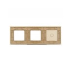 Trijų vietų LIVOLO stiklo panelė 701GG-63 (1+2xRėmelis) Aukso