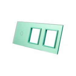 Trijų vietų LIVOLO stiklo panelė 701GG-68 (1+2xRėmelis) Žalia