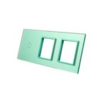 Trijų vietų LIVOLO stiklo panelė 701GG-68 (1+2xRėmelis) Žalia