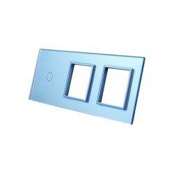 Trijų vietų LIVOLO stiklo panelė 701GG-69 (1+2xRėmelis) Mėlyna