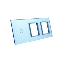 Trijų vietų LIVOLO stiklo panelė 701GG-69 (1+2xRėmelis) Mėlyna