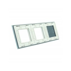 Trijų vietų LIVOLO stiklo panelė 702GG-61 (2+2xRėmelis) Balta