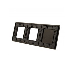 Trijų vietų LIVOLO stiklo panelė 702GG-62 (2+2xRėmelis) Juoda