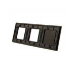 Trijų vietų LIVOLO stiklo panelė 702GG-62 (2+2xRėmelis) Juoda