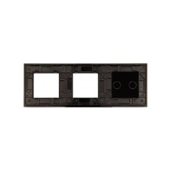 Trijų vietų LIVOLO stiklo panelė 702GG-62 (2+2xRėmelis) Juoda
