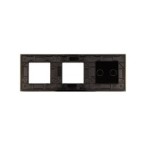 Trijų vietų LIVOLO stiklo panelė 702GG-62 (2+2xRėmelis) Juoda
