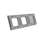Trijų vietų LIVOLO stiklo panelė 702GG-64 (2+2xRėmelis) Pilka