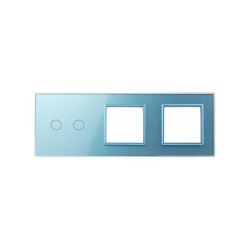 Trijų vietų LIVOLO stiklo panelė 702GG-69 (2+2xRėmelis) Mėlyna