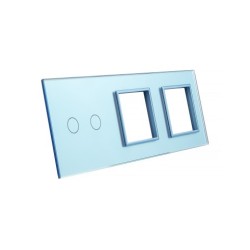 Trijų vietų LIVOLO stiklo panelė 702GG-69 (2+2xRėmelis) Mėlyna