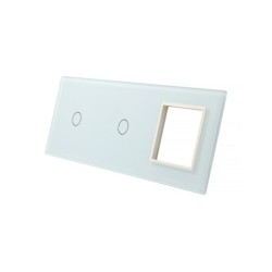 Trijų vietų LIVOLO stiklo panelė 7011G-61 (1+1+1xRėmelis) Balta