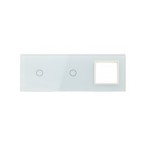 Trijų vietų LIVOLO stiklo panelė 7011G-61 (1+1+1xRėmelis) Balta