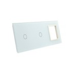 Trijų vietų LIVOLO stiklo panelė 7011G-61 (1+1+1xRėmelis) Balta