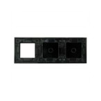 Trijų vietų LIVOLO stiklo panelė 7011G-62 (1+1+1xRėmelis) Juoda