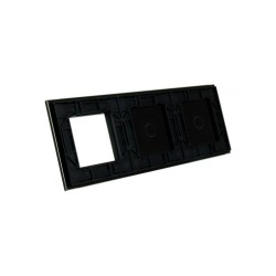 Trijų vietų LIVOLO stiklo panelė 7011G-62 (1+1+1xRėmelis) Juoda