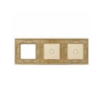 Trijų vietų LIVOLO stiklo panelė 7011G-63 (1+1+1xRėmelis) Aukso