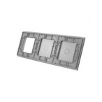 Trijų vietų LIVOLO stiklo panelė 7011G-64 (1+1+1xRėmelis) Pilka