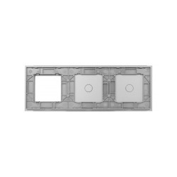 Trijų vietų LIVOLO stiklo panelė 7011G-64 (1+1+1xRėmelis) Pilka