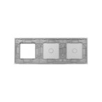 Trijų vietų LIVOLO stiklo panelė 7011G-64 (1+1+1xRėmelis) Pilka