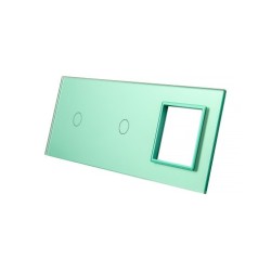 Trijų vietų LIVOLO stiklo panelė 7011G-68 (1+1+1xRėmelis) Žalia