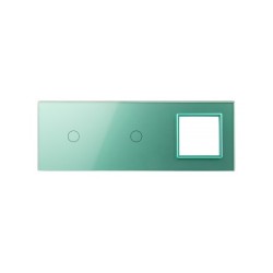 Trijų vietų LIVOLO stiklo panelė 7011G-68 (1+1+1xRėmelis) Žalia