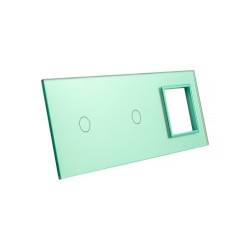 Trijų vietų LIVOLO stiklo panelė 7011G-68 (1+1+1xRėmelis) Žalia