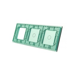 Trijų vietų LIVOLO stiklo panelė 7011G-68 (1+1+1xRėmelis) Žalia