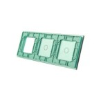 Trijų vietų LIVOLO stiklo panelė 7011G-68 (1+1+1xRėmelis) Žalia
