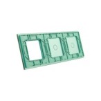 Trijų vietų LIVOLO stiklo panelė 7011G-68 (1+1+1xRėmelis) Žalia