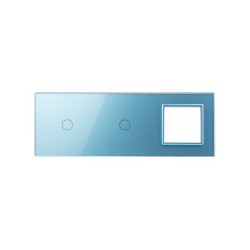 Trijų vietų LIVOLO stiklo panelė 7011G-69 (1+1+1xRėmelis) Mėlyna