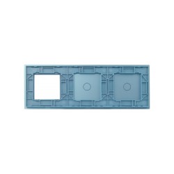 Trijų vietų LIVOLO stiklo panelė 7011G-69 (1+1+1xRėmelis) Mėlyna