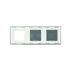 Trijų vietų LIVOLO stiklo panelė 7012G-61 (1+2+1xRėmelis) Balta