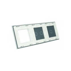 Trijų vietų LIVOLO stiklo panelė 7012G-61 (1+2+1xRėmelis) Balta