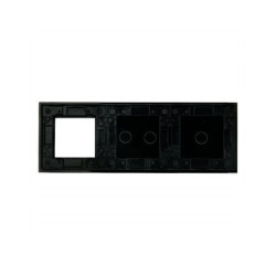 Trijų vietų LIVOLO stiklo panelė 7012G-62 (1+2+1xRėmelis) Juoda