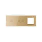 Trijų vietų LIVOLO stiklo panelė 7012G-63 (1+2+1xRėmelis) Aukso