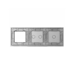 Trijų vietų LIVOLO stiklo panelė 7012G-64 (1+2+1xRėmelis) Pilka