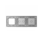 Trijų vietų LIVOLO stiklo panelė 7012G-64 (1+2+1xRėmelis) Pilka