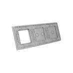 Trijų vietų LIVOLO stiklo panelė 7012G-64 (1+2+1xRėmelis) Pilka