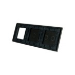 Trijų vietų LIVOLO stiklo panelė 7021G-62 (2+1+1xRėmelis) Juoda