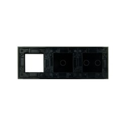 Trijų vietų LIVOLO stiklo panelė 7021G-62 (2+1+1xRėmelis) Juoda